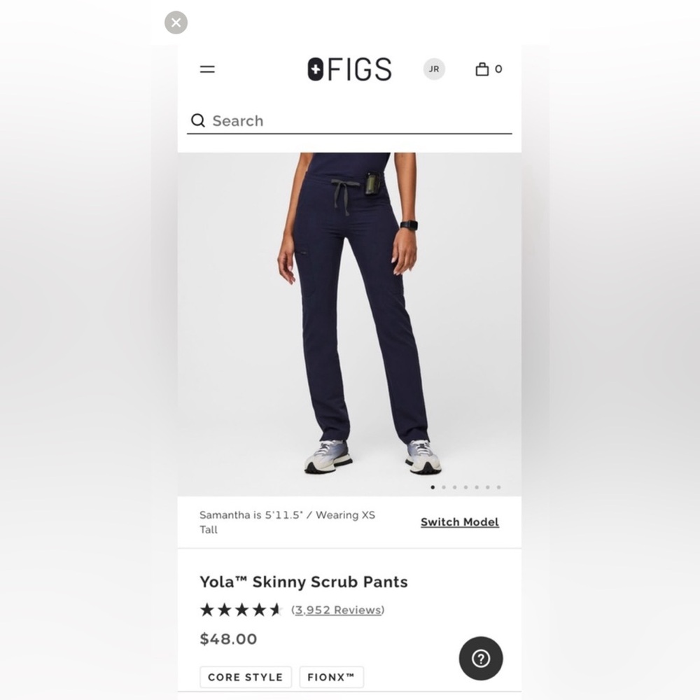 Yola Skinny Scrub Pants: Navy